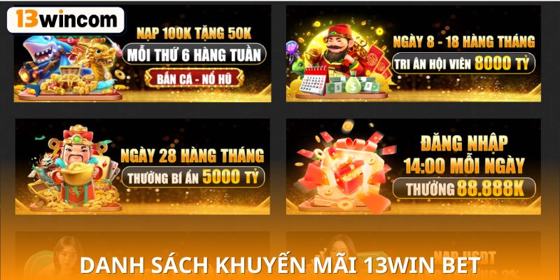 Khuyến mãi 13win bet – ưu đãi nổi bật không nên bỏ qua